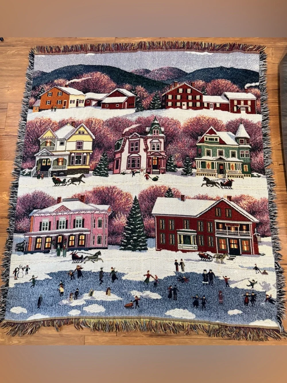 Mohawk Holiday Village Woven Throw Blanket Tapestry Rug